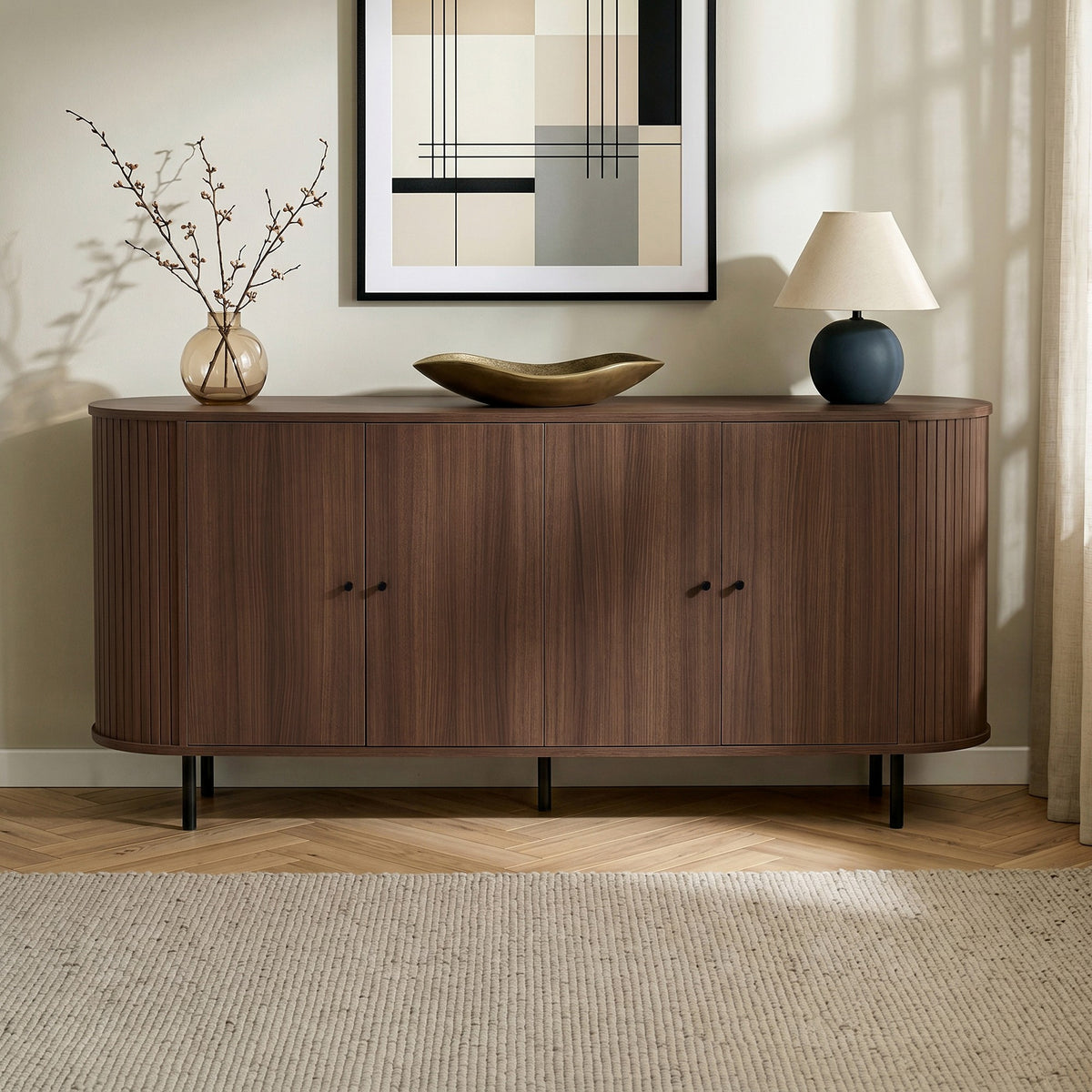Κονσόλα Diosmos Με Soft-Close Καρυδί 180x40x80 εκ. Μελαμίνης