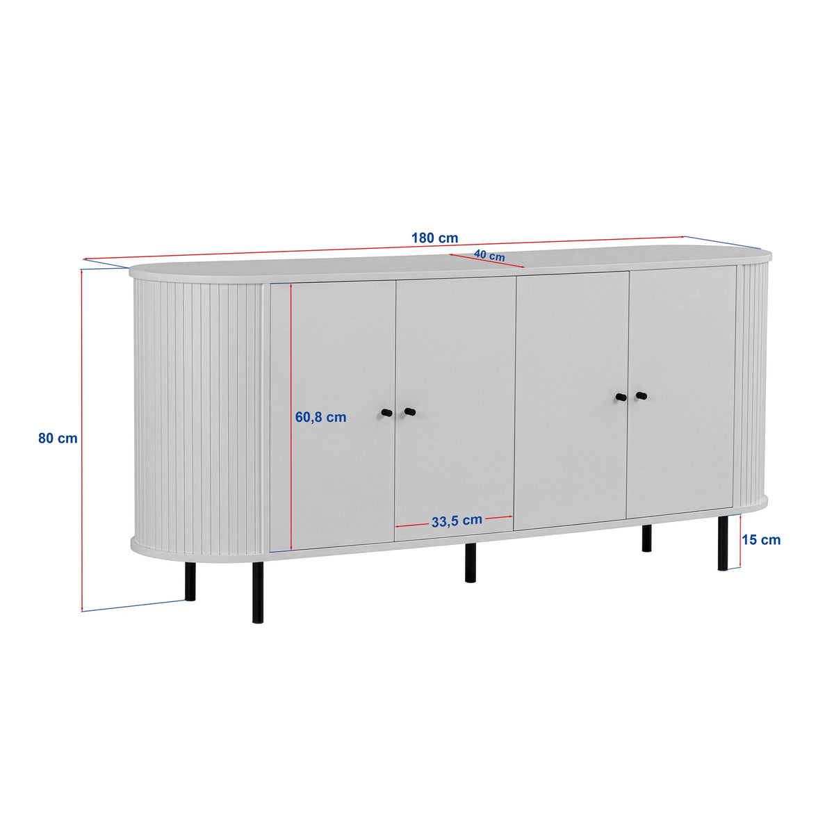 Κονσόλα Diosmos Με Soft-Close Δρυς Sapphire 180x40x80 εκ. Μελαμίνης - Pakobazaar