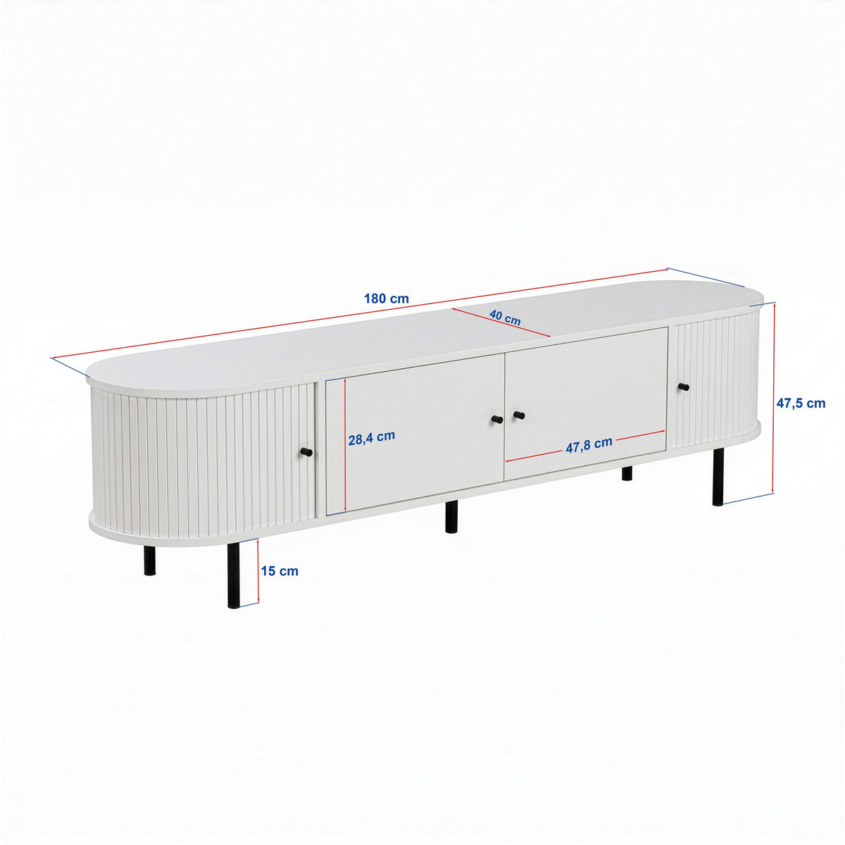 Έπιπλο Τηλεόρασης Apella Με Soft-Close Καρυδί 180x40x47 εκ. Μελαμίνης