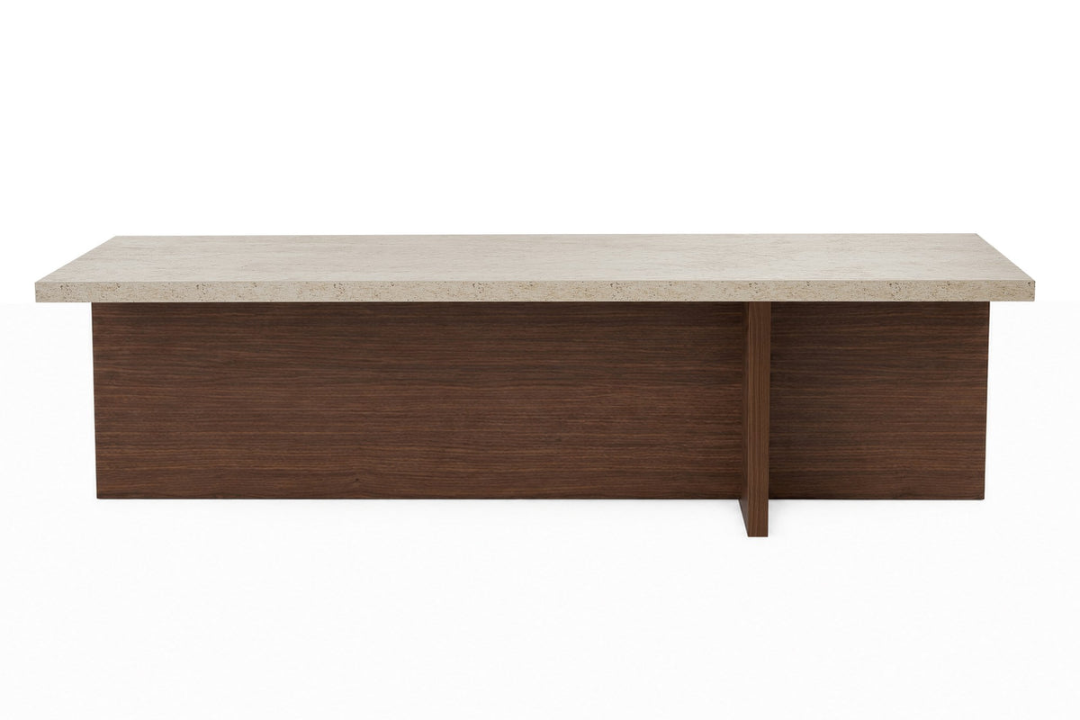 Τραπεζάκι Σαλονιού Polydroso Travertine - Καρυδί Milano 120x45x30 εκ. Μελαμίνης