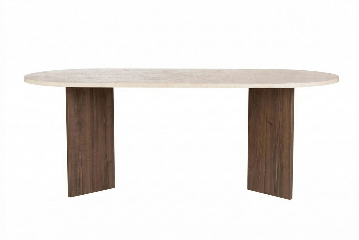 Τραπέζι Τραπεζαρίας Pserimos Travertine - Καρυδί Venezia 200x90x75 εκ. Μελαμίνης - Pakobazaar