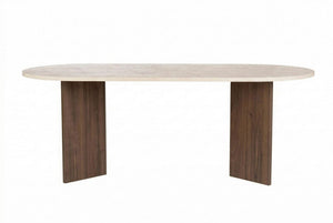 Τραπέζι Τραπεζαρίας Pserimos Travertine - Καρυδί Venezia 200x90x75 εκ. Μελαμίνης - Pakobazaar