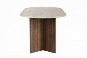 Τραπέζι Τραπεζαρίας Pserimos Travertine - Καρυδί Venezia 200x90x75 εκ. Μελαμίνης - Pakobazaar