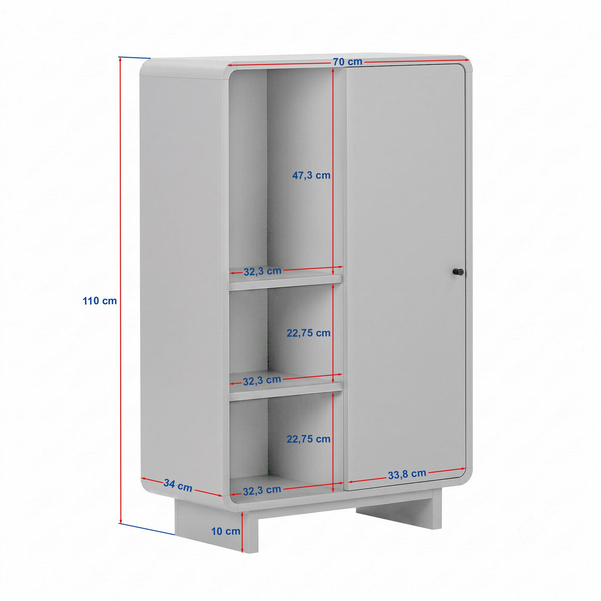 Στήλη Αποθήκευσης Vourvourou Με Soft-Close Δρυς Sepet 70x34x110 εκ. Μελαμίνης - Pakobazaar