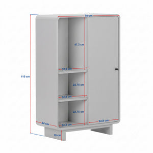 Στήλη Αποθήκευσης Vourvourou Με Soft-Close Δρυς Sepet 70x34x110 εκ. Μελαμίνης - Pakobazaar