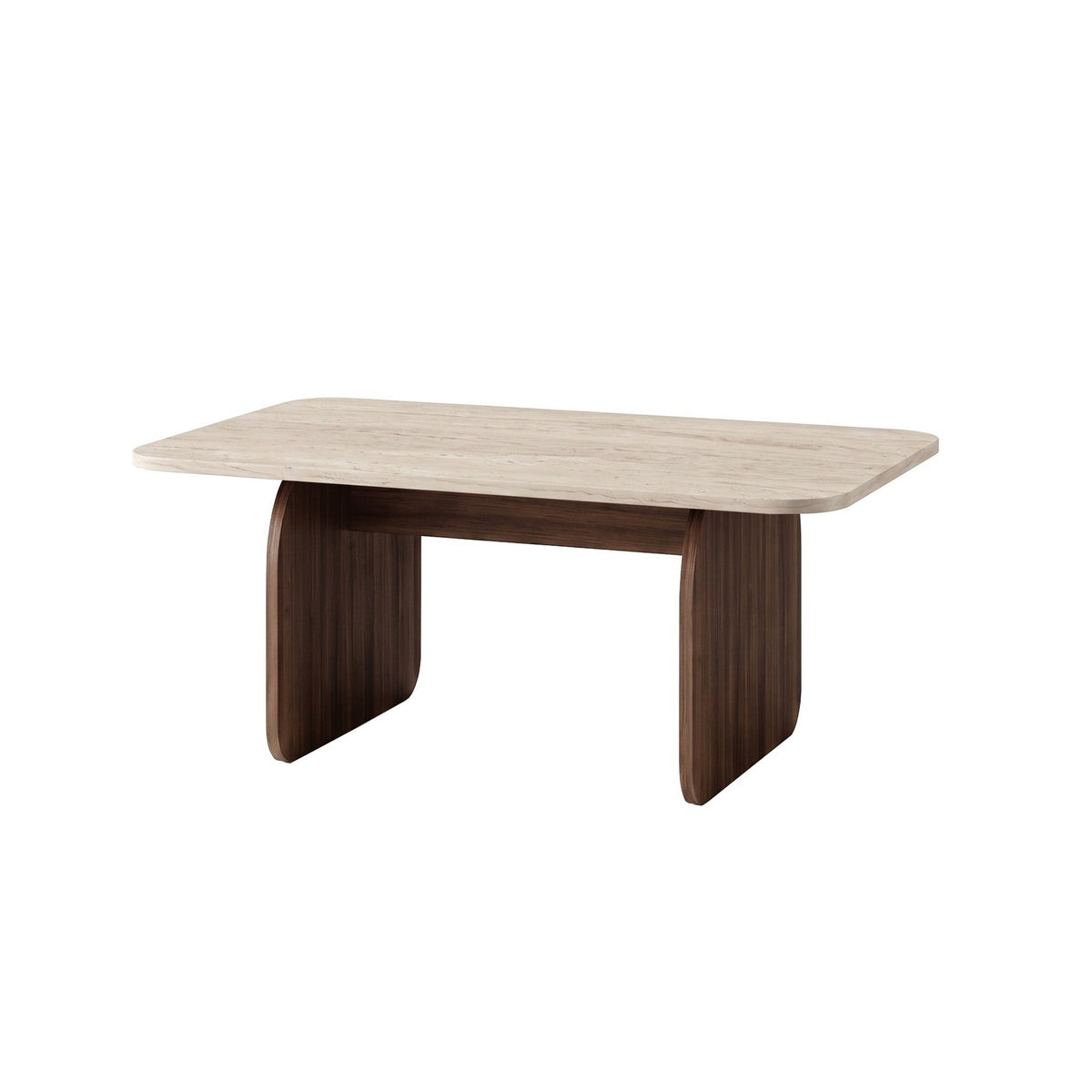 Τραπεζάκι Σαλονιού Lithino Travertine - Καρυδί Milano 100x60x42 εκ. Μελαμίνης