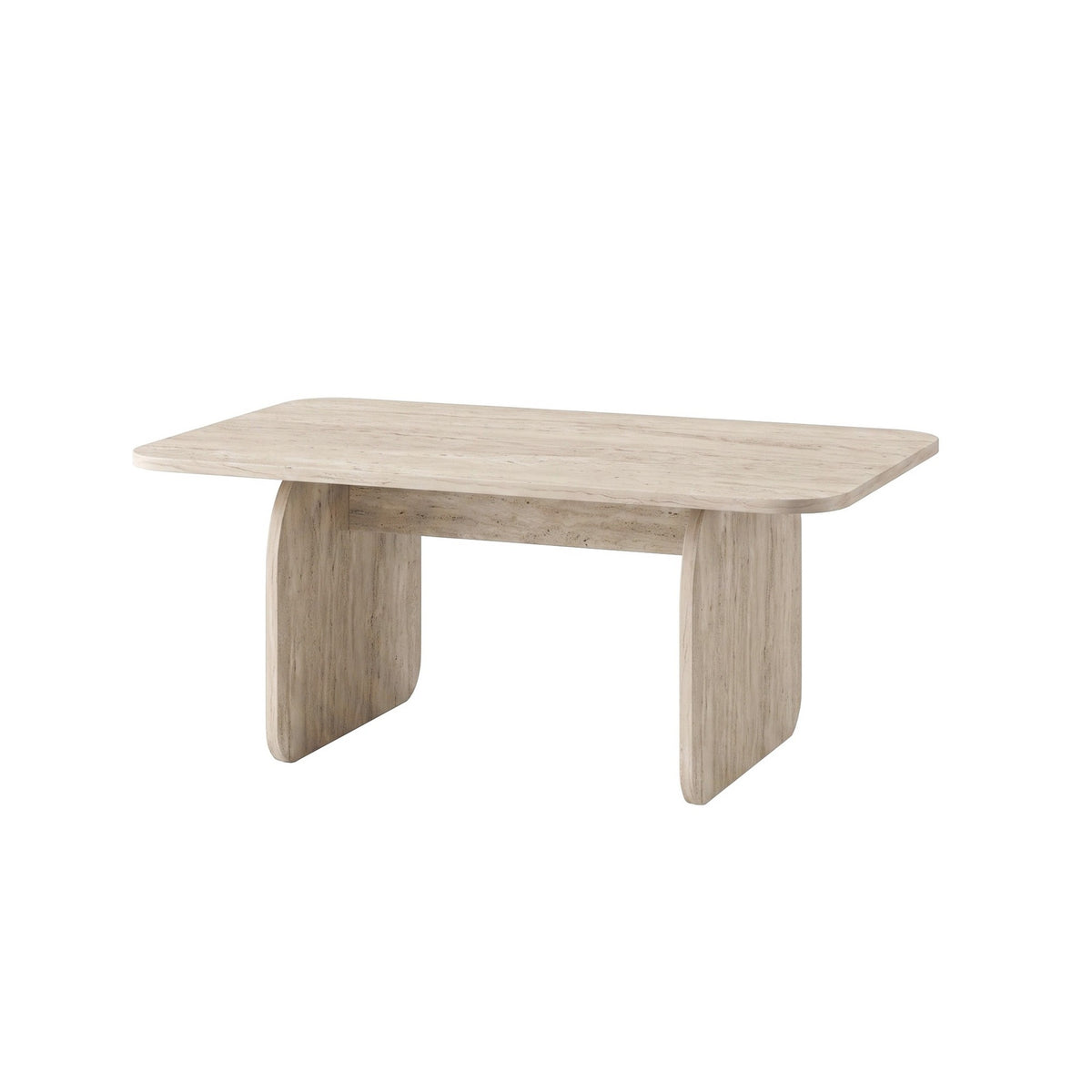 Τραπεζάκι Σαλονιού Lithino Travertine 100x60x42 εκ. Μελαμίνης