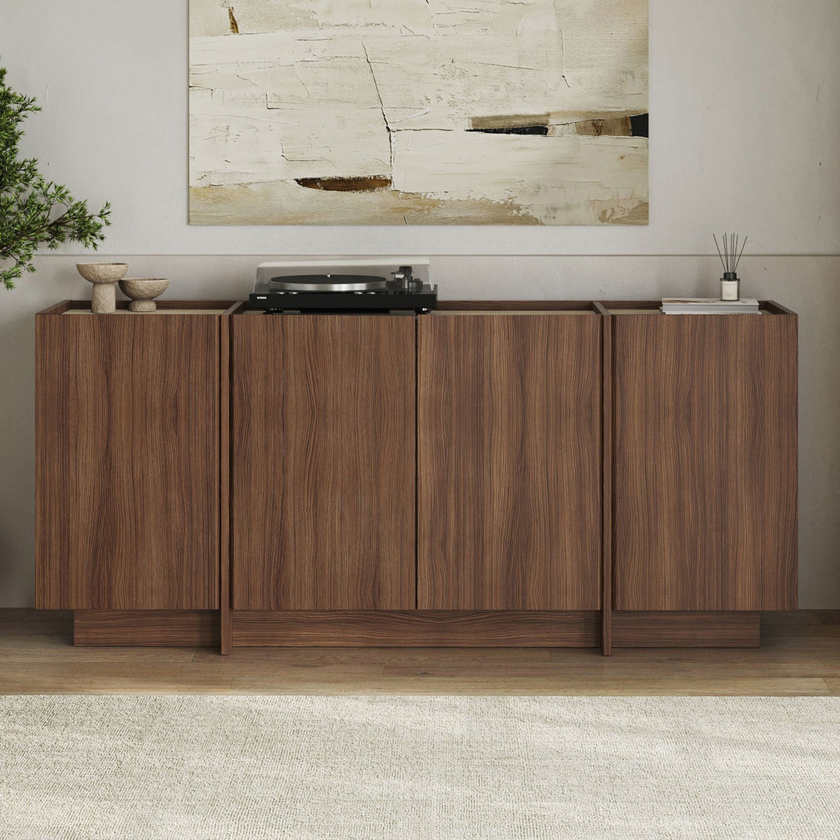 Κονσόλα Oinousses Travertine - Καρυδί Milano 180x45x80 εκ. Μελαμίνης
