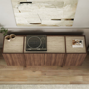 Κονσόλα Oinousses Travertine - Καρυδί Milano 180x45x80 εκ. Μελαμίνης