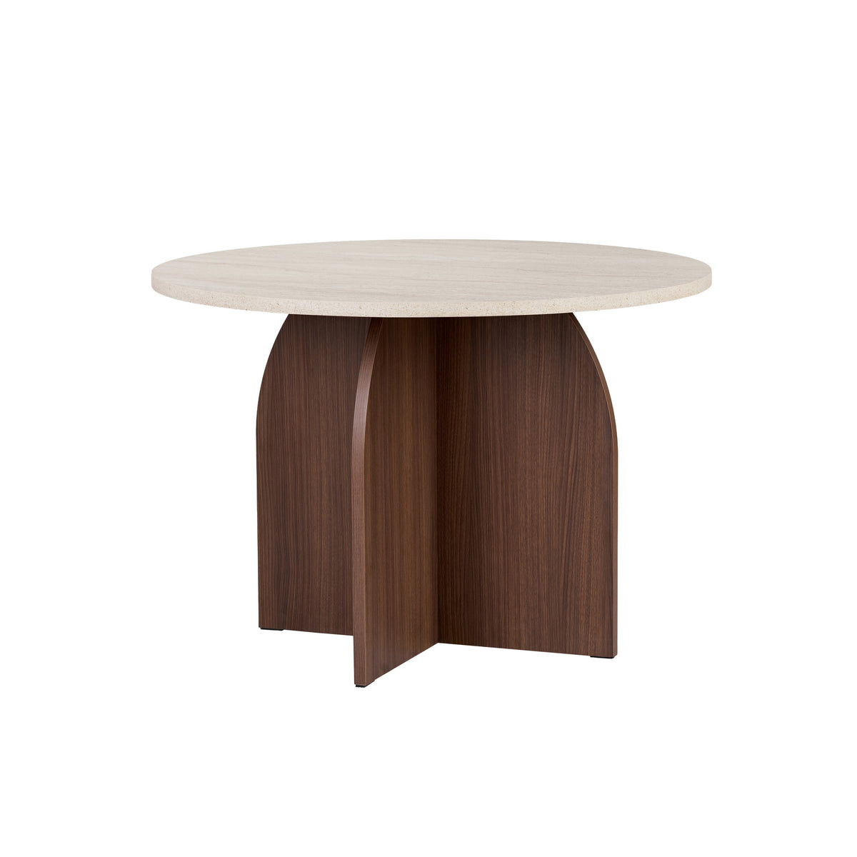 Τραπέζι Τραπεζαρίας Kafireas Travertine - Καρυδί Milano 110x110x75 εκ. Μελαμίνης