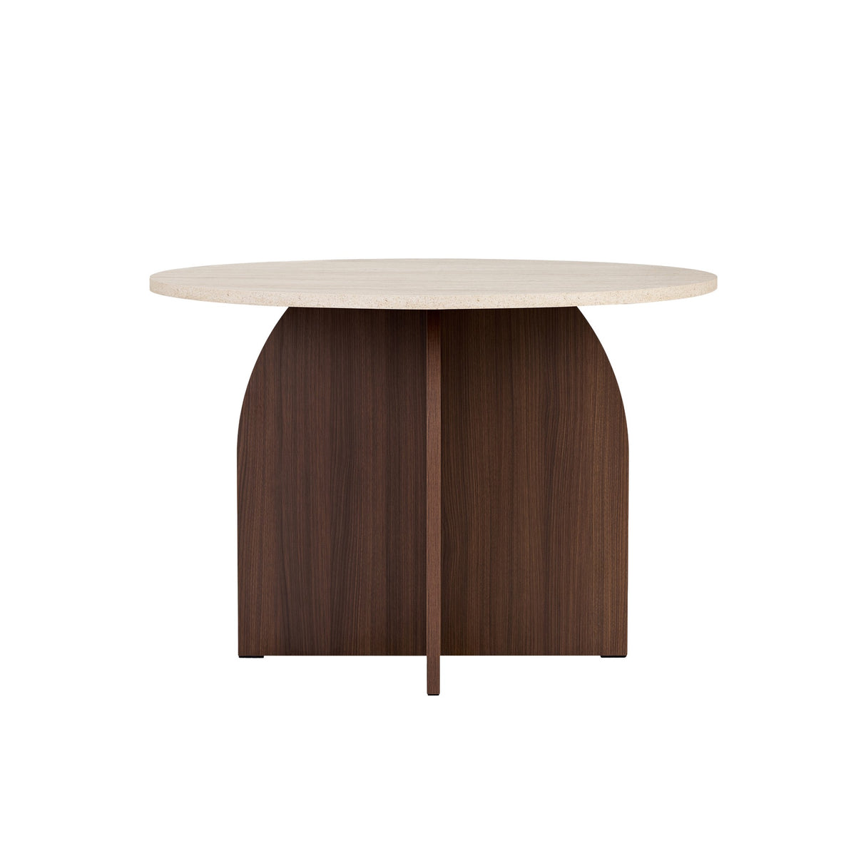 Τραπέζι Τραπεζαρίας Kafireas Travertine - Καρυδί Milano 110x110x75 εκ. Μελαμίνης