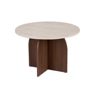 Τραπέζι Τραπεζαρίας Kafireas Travertine - Καρυδί Milano 110x110x75 εκ. Μελαμίνης