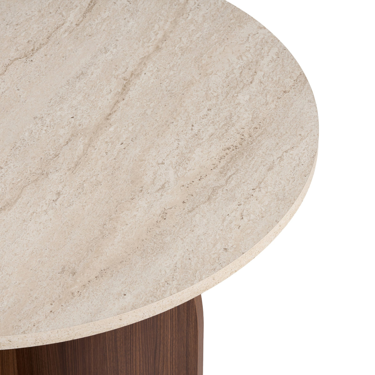 Τραπέζι Τραπεζαρίας Kafireas Travertine - Καρυδί Milano 110x110x75 εκ. Μελαμίνης