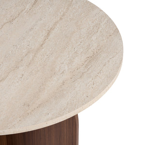 Τραπέζι Τραπεζαρίας Kafireas Travertine - Καρυδί Milano 110x110x75 εκ. Μελαμίνης