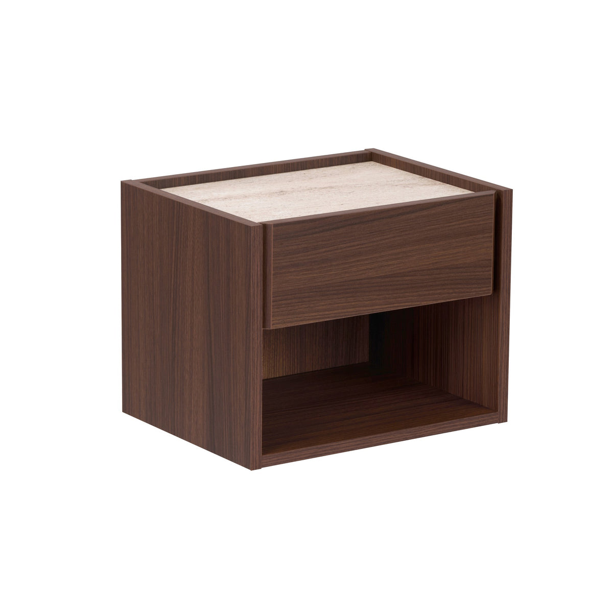 Κομοδίνο Xanthi Καρυδί Milano - Travertine 45x33x35 εκ. Μελαμίνης