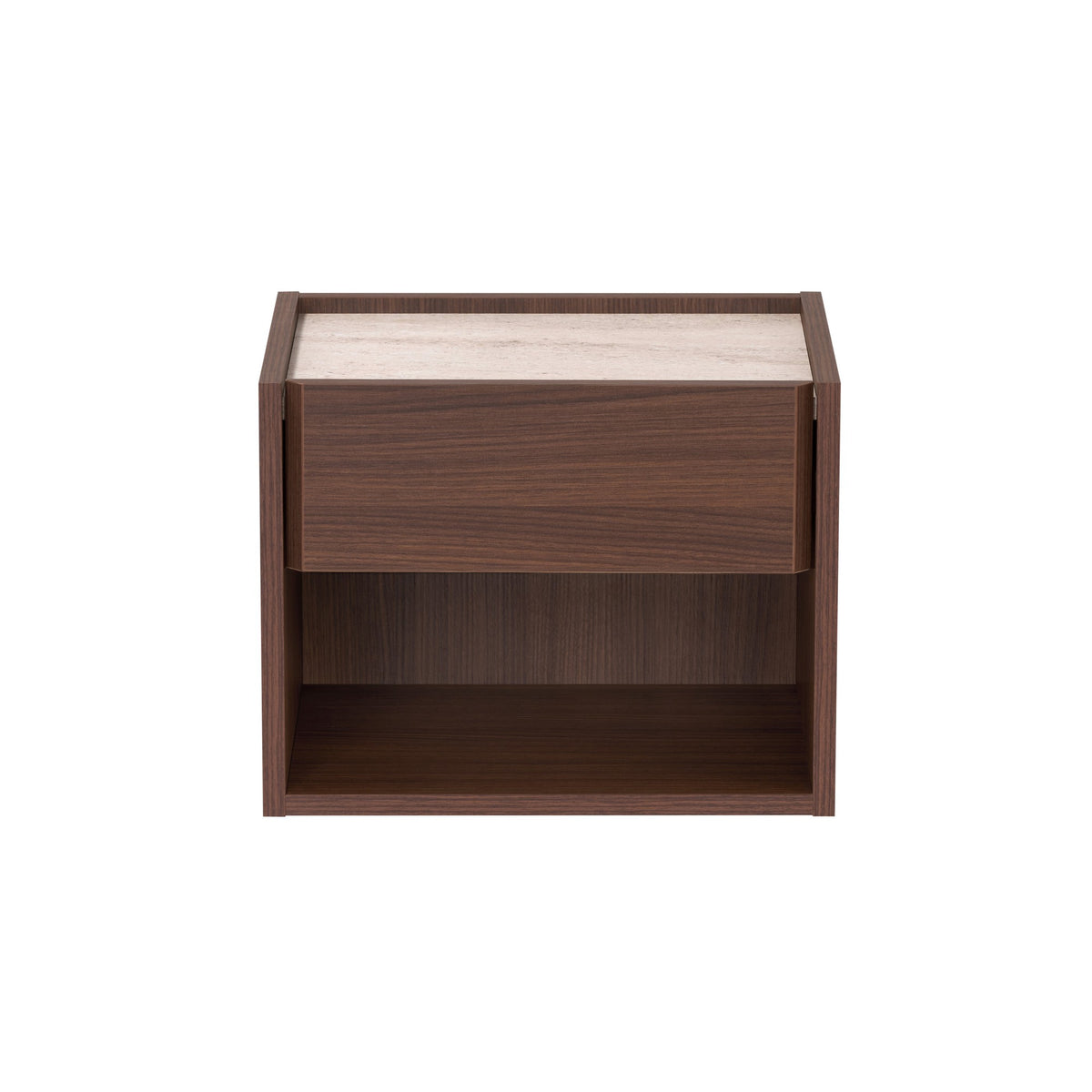 Κομοδίνο Xanthi Καρυδί Milano - Travertine 45x33x35 εκ. Μελαμίνης