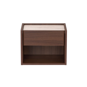 Κομοδίνο Xanthi Καρυδί Milano - Travertine 45x33x35 εκ. Μελαμίνης