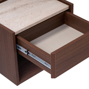 Κομοδίνο Xanthi Καρυδί Milano - Travertine 45x33x35 εκ. Μελαμίνης