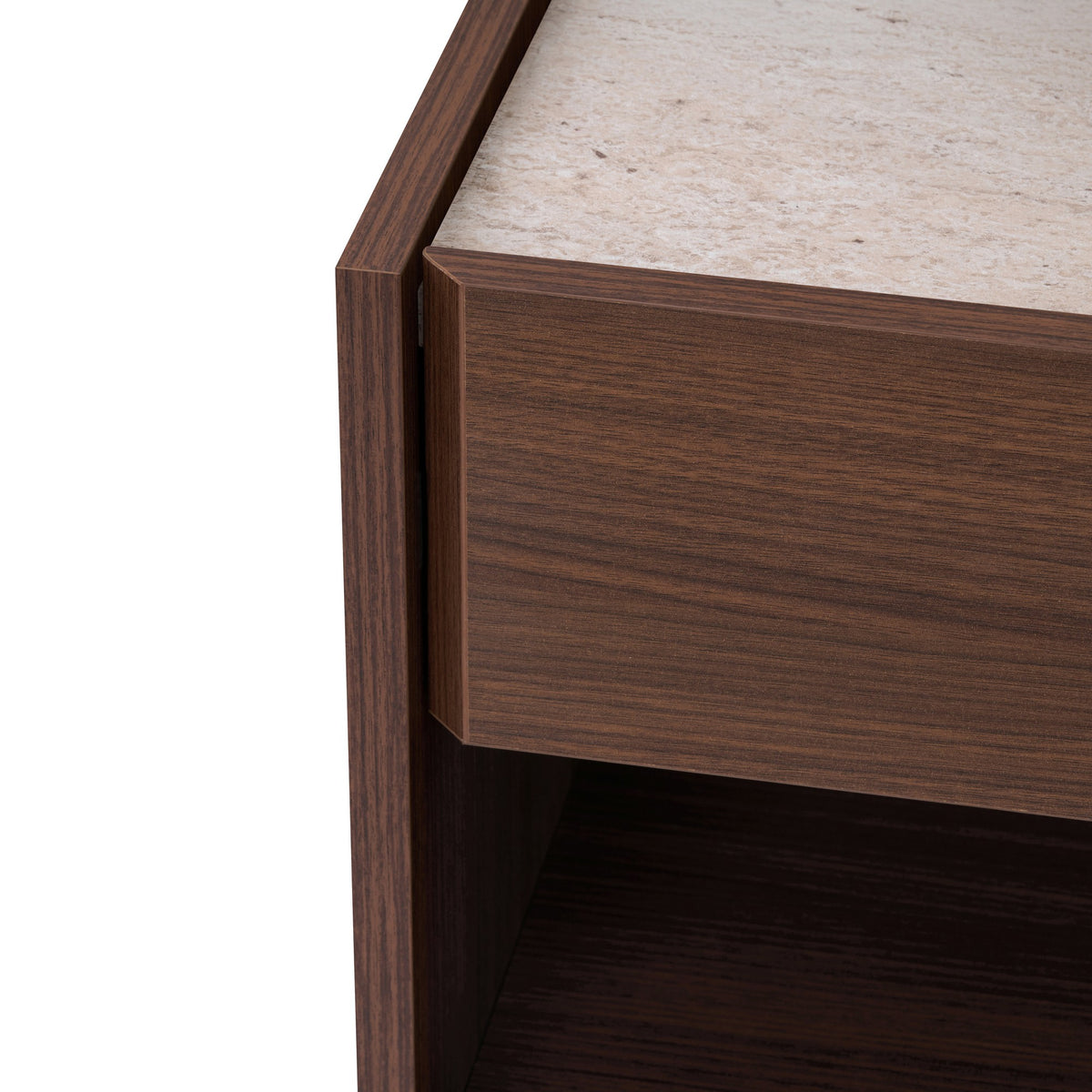 Κομοδίνο Xanthi Καρυδί Milano - Travertine 45x33x35 εκ. Μελαμίνης