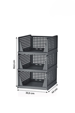 Πλαστική Ραφιέρα Itamos Ανθρακί 33.5x43x55.5 εκ.