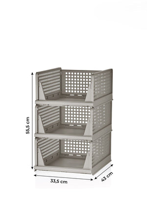 Πλαστική Ραφιέρα Itamos Μπεζ 33.5x43x55.5 εκ. - Pakobazaar