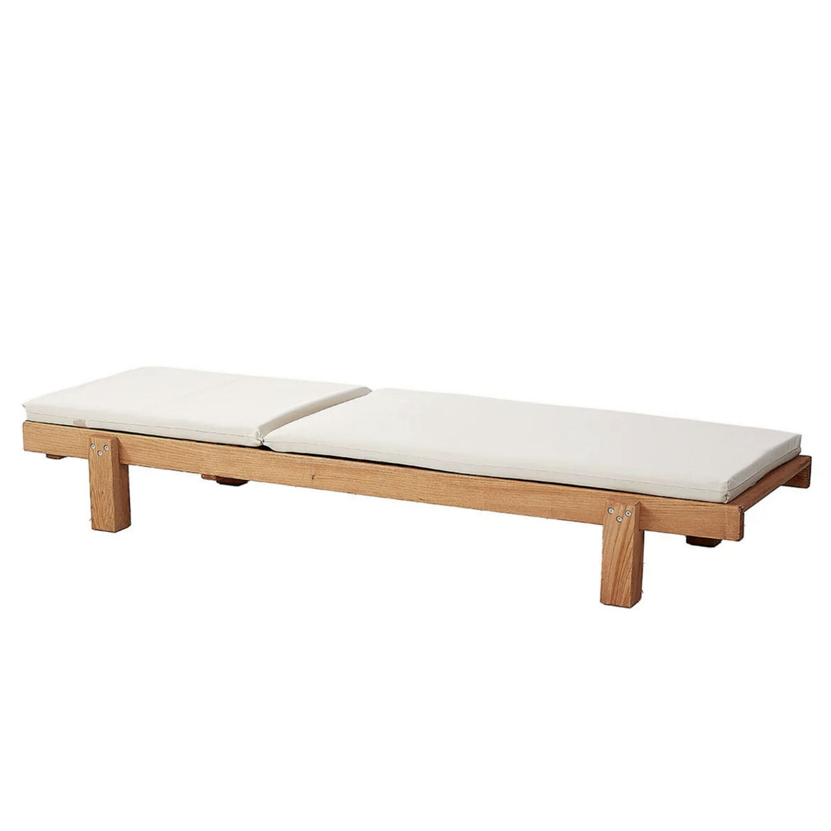 Ξαπλώστρα Κήπου Arachova Κρεμ 59x180x25 εκ. Μασίφ Ξύλου