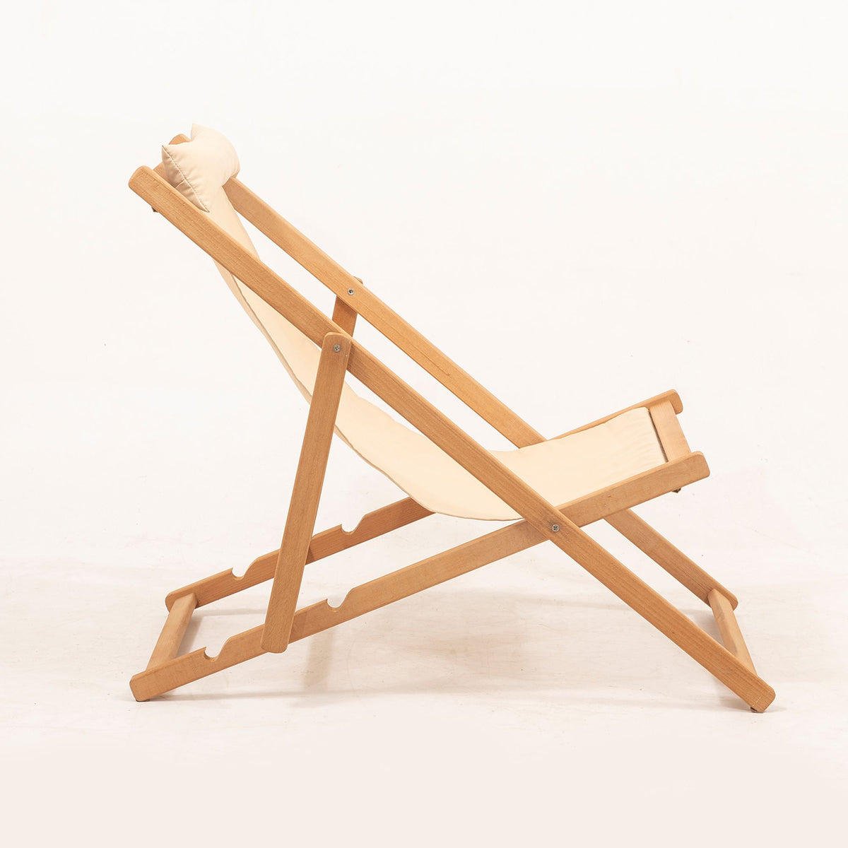 Ξαπλώστρα Κήπου Paliouri Κρεμ 59x44x90 εκ. Μασίφ Ξύλου