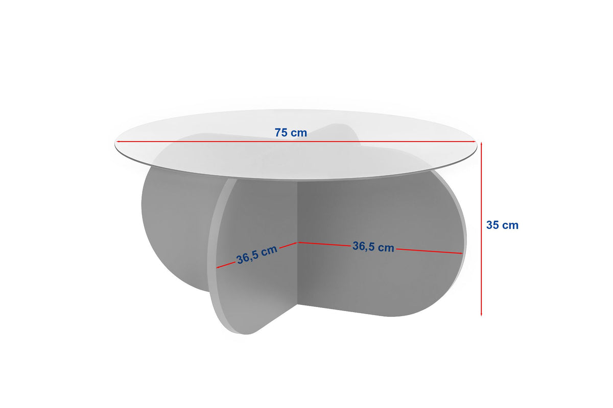 Τραπεζάκι Σαλονιού Malesina Δρυς Sapphire - Διάφανο 75x75x35 εκ.