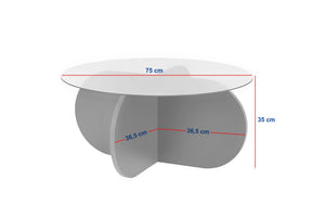 Τραπεζάκι Σαλονιού Malesina Καρυδί Venezia - Διάφανο 75x75x35 εκ.