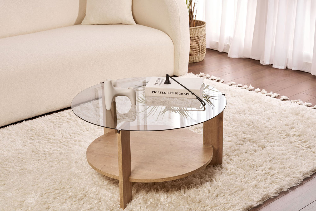 Τραπεζάκι Σαλονιού Kea Δρυς Sapphire - Φιμέ 75x75x40 εκ. Μελαμίνης