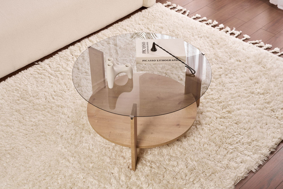 Τραπεζάκι Σαλονιού Kea Δρυς Sapphire - Φιμέ 75x75x40 εκ. Μελαμίνης
