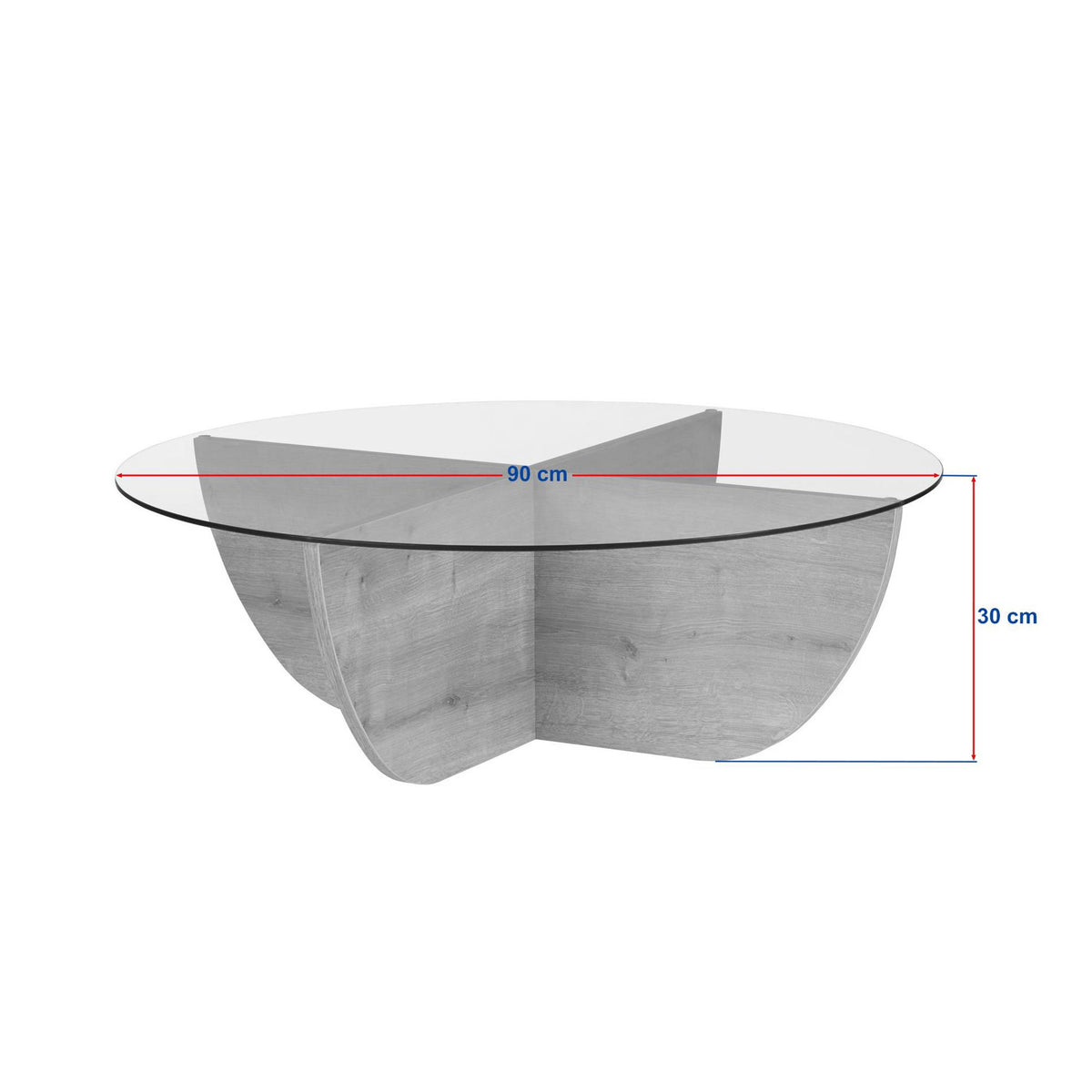 Τραπεζάκι Σαλονιού Merichas Γυάλινο Travertine 90x90x30 εκ. Μελαμίνης
