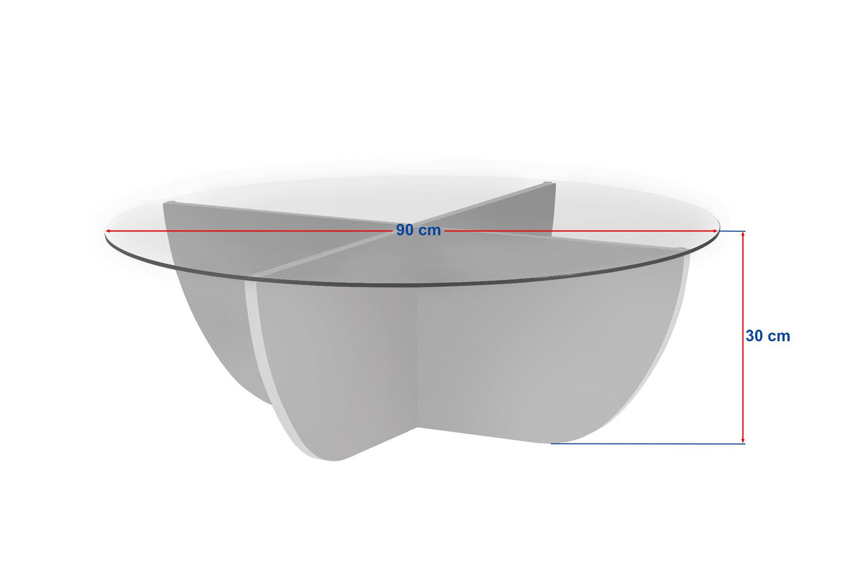 Τραπεζάκι Σαλονιού Merichas Γυάλινο Δρυς Sapphire 90x90x30 εκ. Μελαμίνης