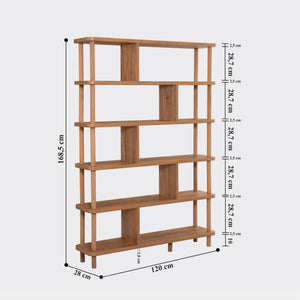 Βιβλιοθήκη Amfiklia Ατλαντικό Πεύκο 120x28x168.5 εκ. Μελαμίνης