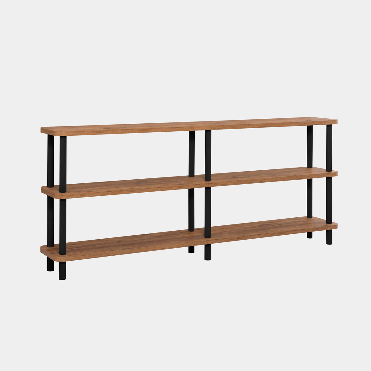Βιβλιοθήκη Myrtos Μαύρο 180x35x74.9 εκ. Μελαμίνης