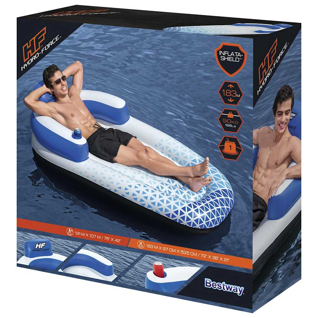 Bestway Φουσκωτό Στρώμα Hydro-Force Μπλε 183 x 97 εκ.