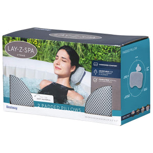Bestway Μαξιλάρι σπα για το μπάνιο 2 τμχ. Χάλυβας και PVC Γκρι