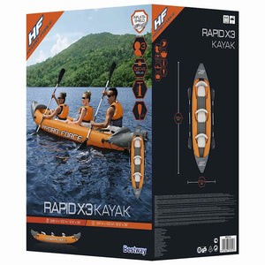 Bestway Καγιάκ Φουσκωτό Σετ Hydro-Force x3 3 Ατόμων - Pakobazaar