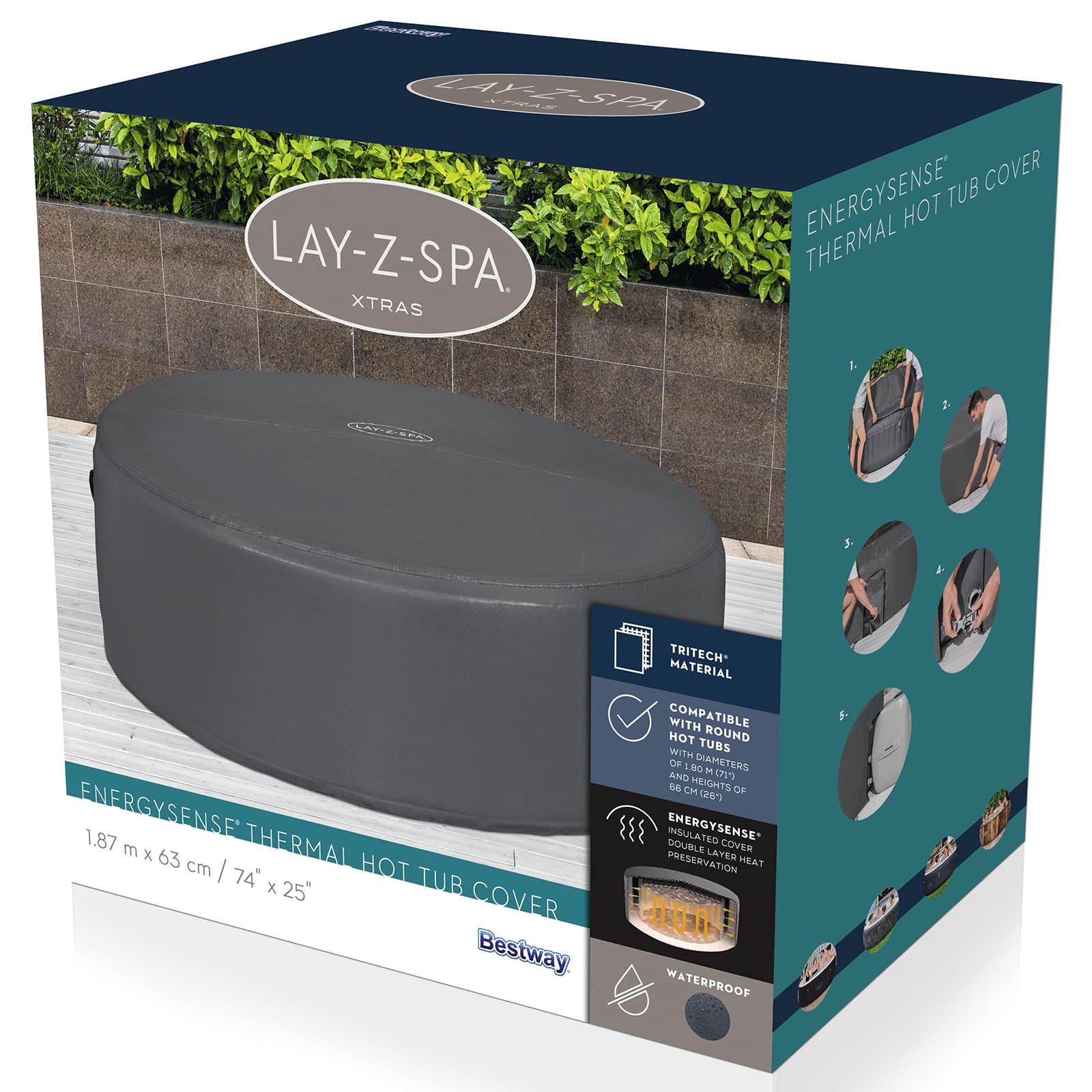 Bestway Κάλυμμα PVC και POM Γκρι - Pakobazaar