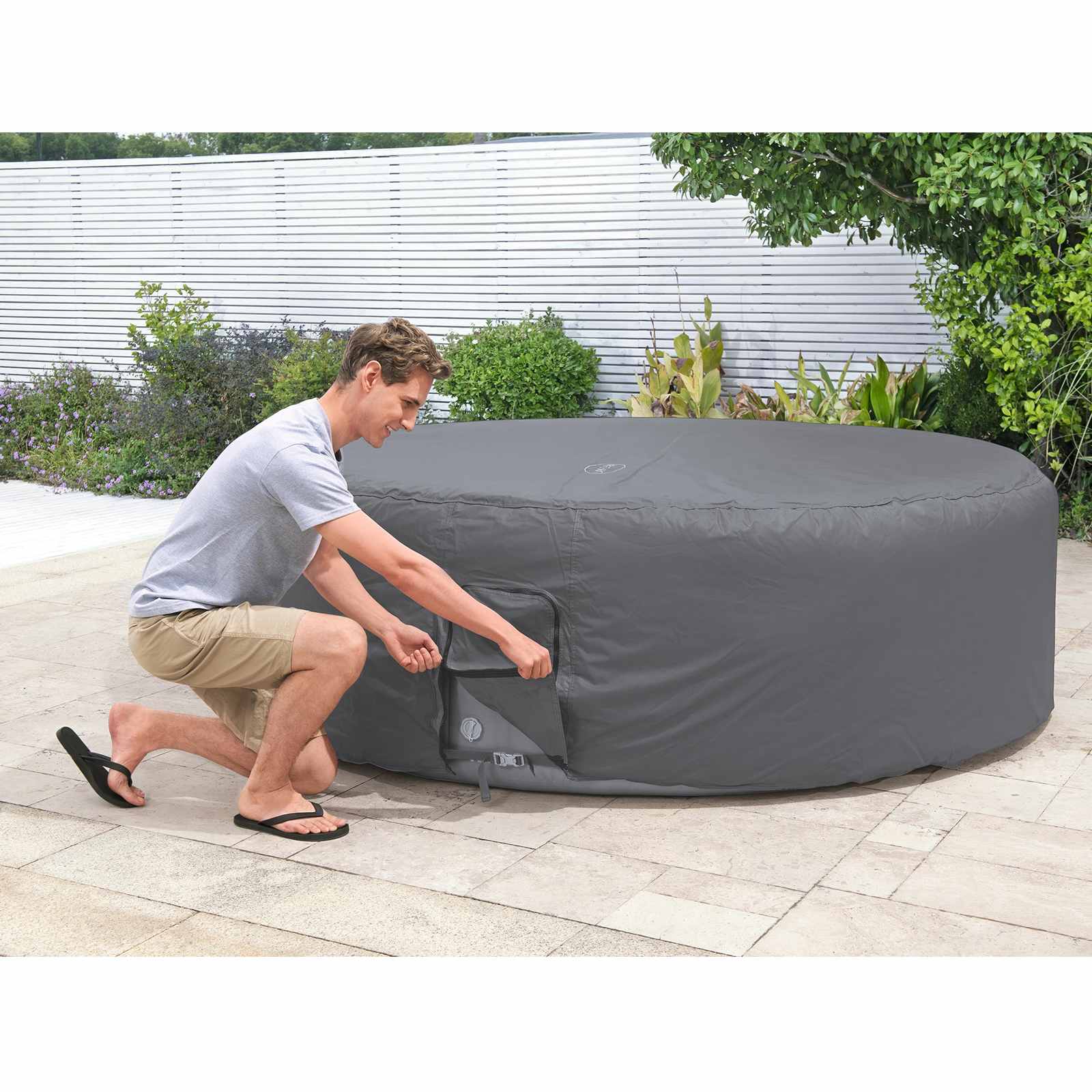 Bestway Κάλυμμα PVC και POM Γκρι - Pakobazaar