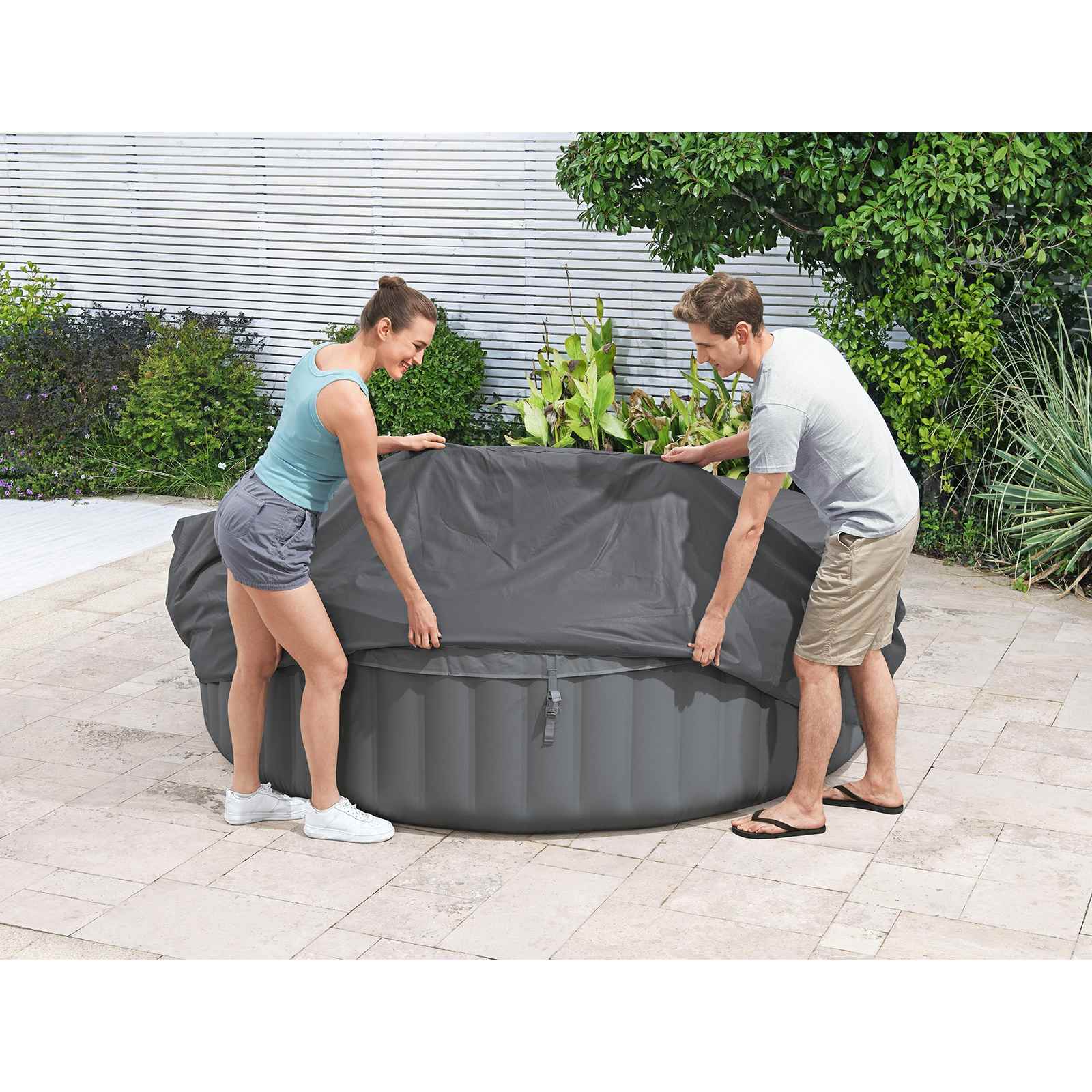 Bestway Κάλυμμα PVC και POM Γκρι - Pakobazaar