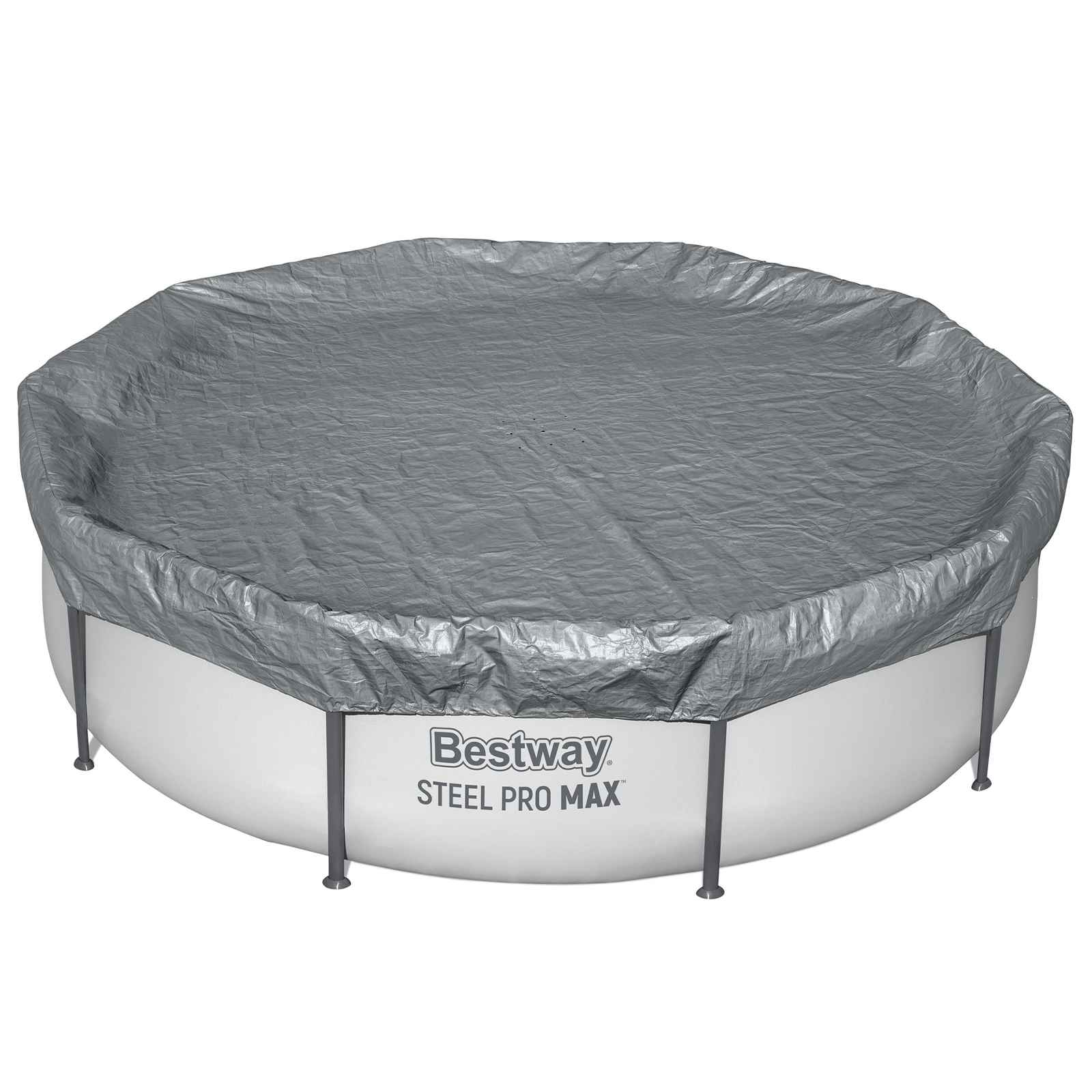 Bestway Κάλυμμα Πισίνας Ø3,05 μ Γύρος Πολυεστέρας Γκρι - Pakobazaar
