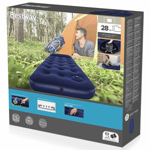 Bestway Αερόστρωμα 185x76x28 εκ. Βελουτέ με Ενσωματωμένη Τρόμπα Ποδιού - Pakobazaar