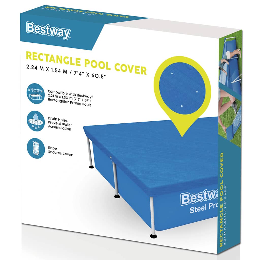 Bestway Κάλυμμα Πισίνας Flowclear 221 x 150 εκ. - Pakobazaar