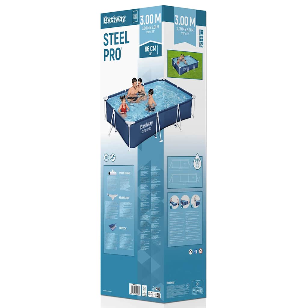 Bestway Πισίνα Steel Pro 300 x 201 x 66 εκ. - Pakobazaar