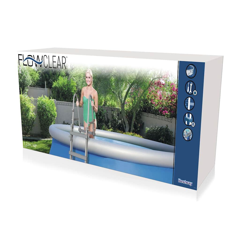 Bestway Σκάλα Πισίνας Ασφαλείας με 4 Σκαλοπάτια Flowclear 122 εκ 58331 - Pakobazaar