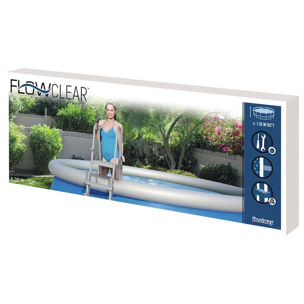 Bestway Σκάλα Πισίνας Ασφαλείας με 4 Σκαλοπάτια Flowclear 132 εκ.