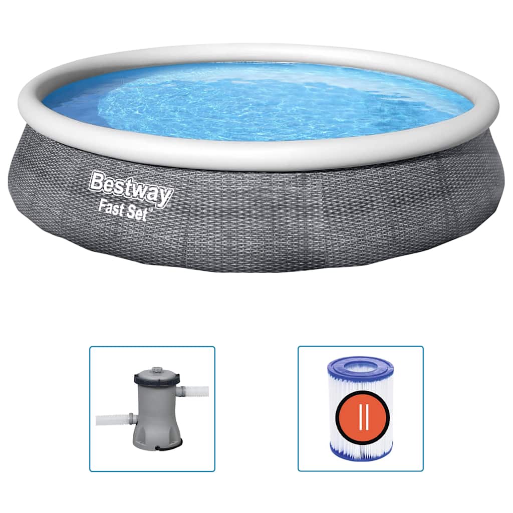 Bestway Πισίνα Φουσκωτή Fast Set με Αντλία 396 x 84 εκ.