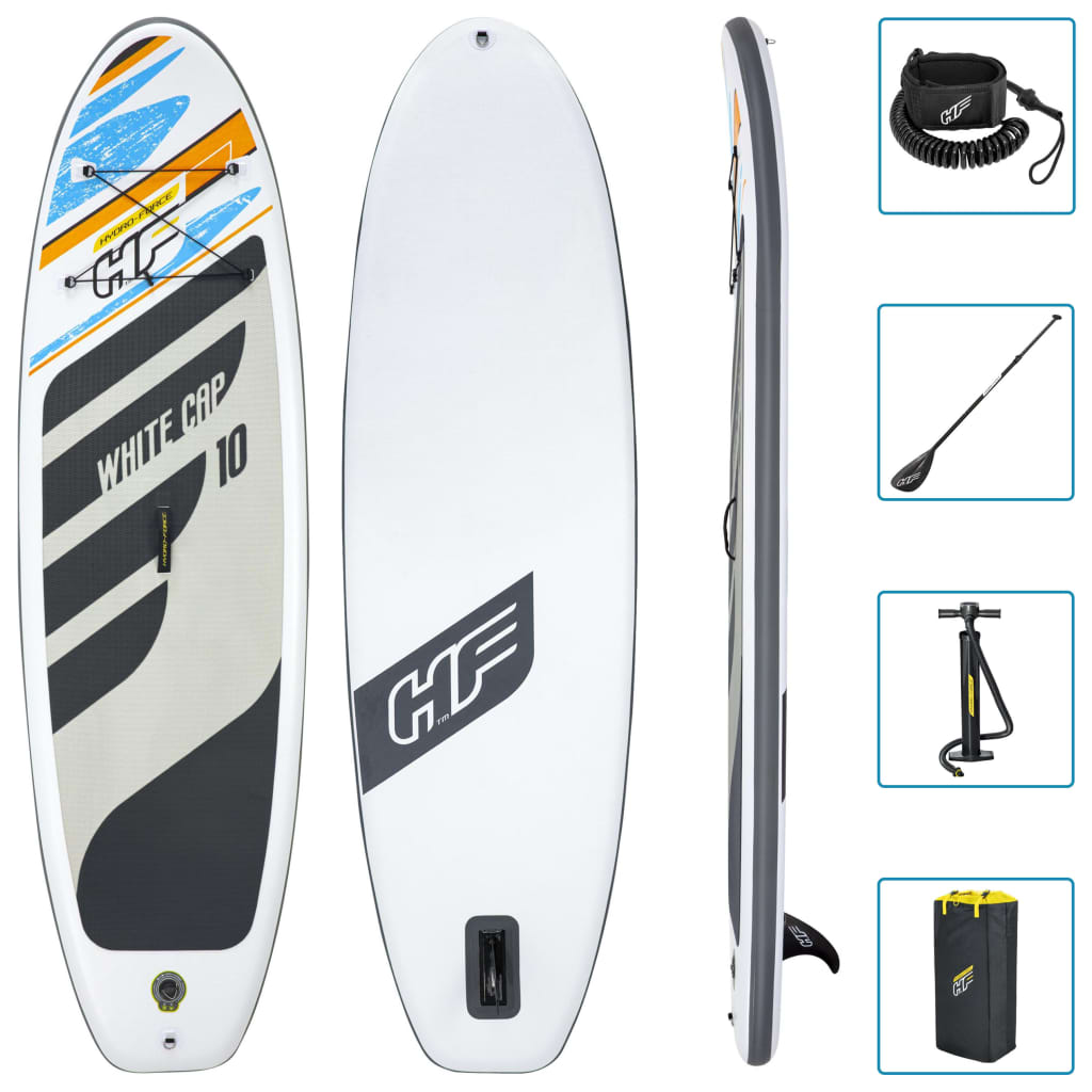 Bestway Hydro-Force Σανίδα SUP White Cap Set Φουσκωτή 305x84x12 εκ. - Pakobazaar