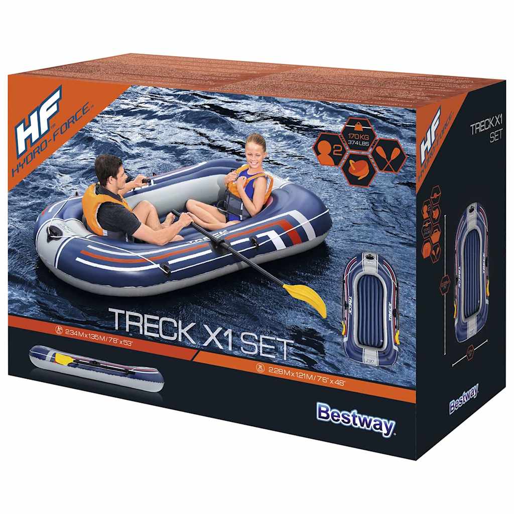 Bestway Βάρκα Φουσκωτή Hydro-Force Μπλε με Τρόμπα και Κουπιά - Pakobazaar